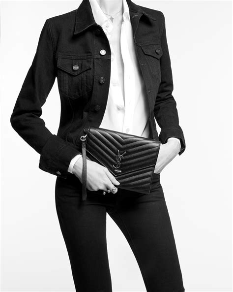 Saint Laurent Cassandre Matelassé Leather Flap .